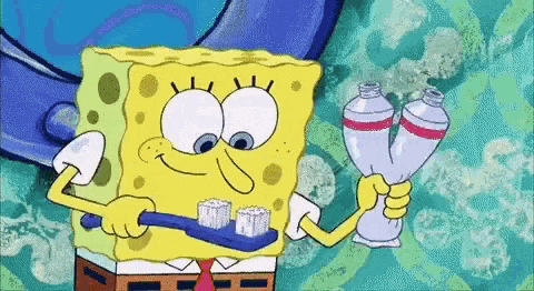 spongebob dental hygiene gif