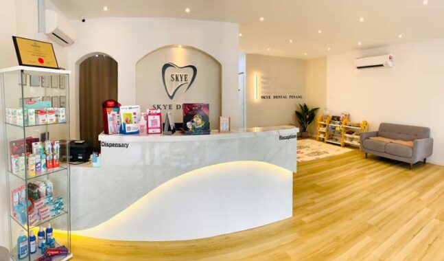 skye dental penang reception counter